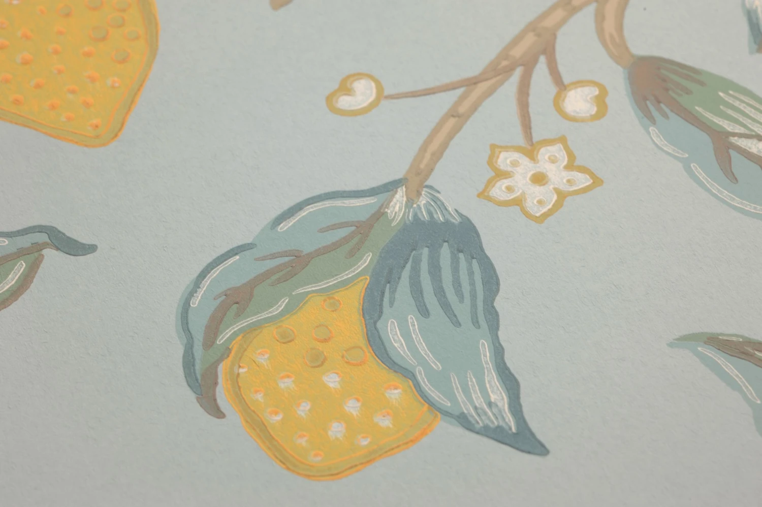 Tapete Lemon Tree Hellblaugrau 3 Tapete Lemon Tree Hellblaugrau – Bild 3