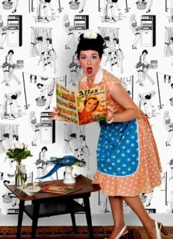 Tapete 50's Housewives Schwarz -ferm LIVING Verkäufe 50s Housewives K 355101 2880x1440