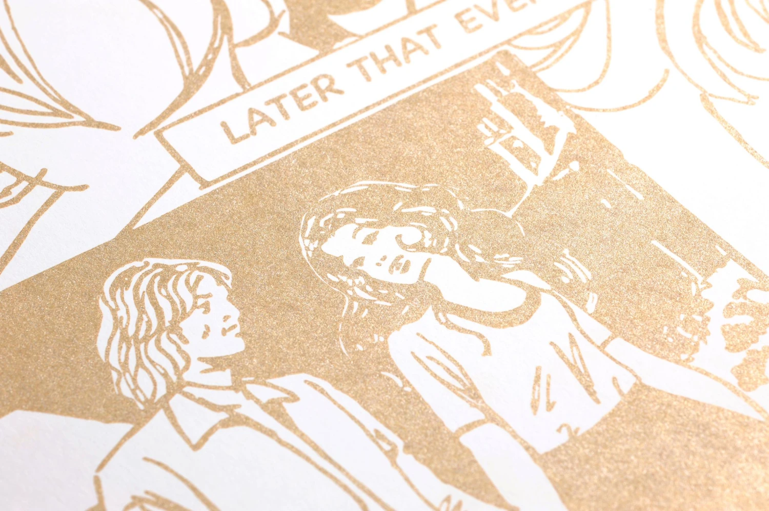 Tapete Comic Love Perlgold 3 Tapete Comic Love Perlgold – Bild 3