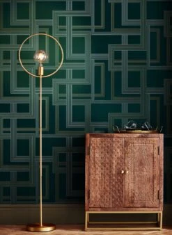 Tapete Alcamo Schwarzgrün -ferm LIVING Verkäufe Alcamo A 431792 2880x1440