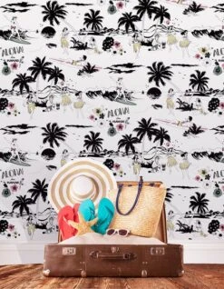 Tapete Aloha Schwarz -ferm LIVING Verkäufe Aloha B 355181 2880x1440