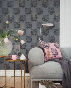 Tapete Coco Tiger Anthrazitgrau 7 Tapete Coco Tiger Anthrazitgrau -ferm LIVING Verkäufe Coco Tiger B 341107 2880x1440