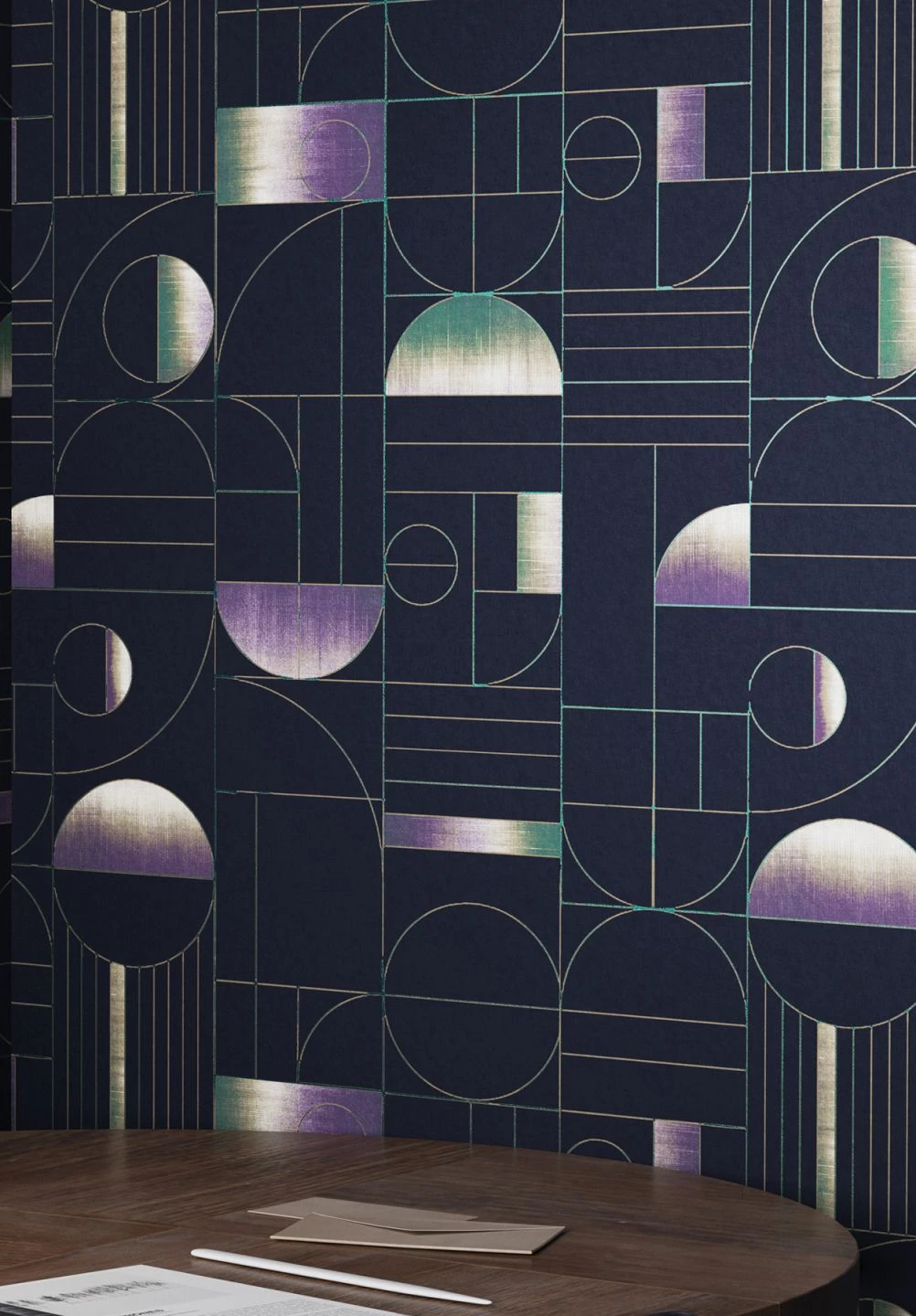 Tapete Duran Stahlblau 1 Tapete Duran Stahlblau