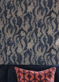 Tapete Hares In Hiding Stahlblau 7 Tapete Hares In Hiding Stahlblau -ferm LIVING Verkäufe Hares in Hiding C 975151 2880x1440