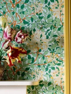 Tapete Honeysuckle Grüntöne