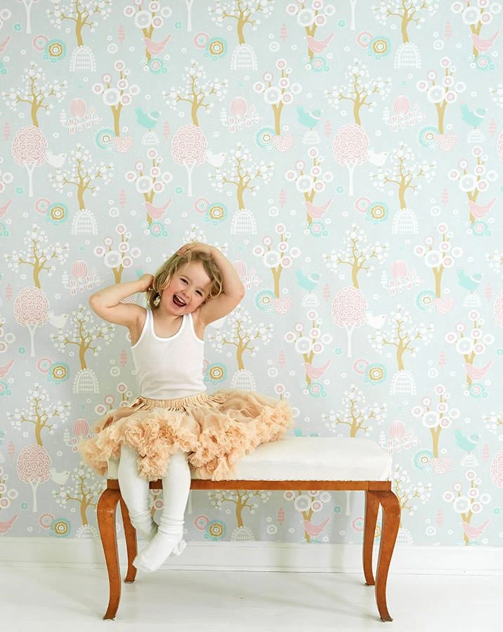 Tapete Körsbärsdalen Hellbraunbeige 1 Tapete Körsbärsdalen Hellbraunbeige