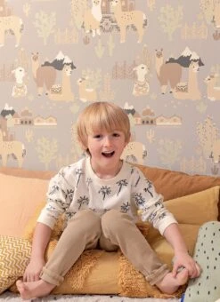 Tapete Lama Village Hellgrau 7 Tapete Lama Village Hellgrau -ferm LIVING Verkäufe Lama Village B 389361 2880x1440