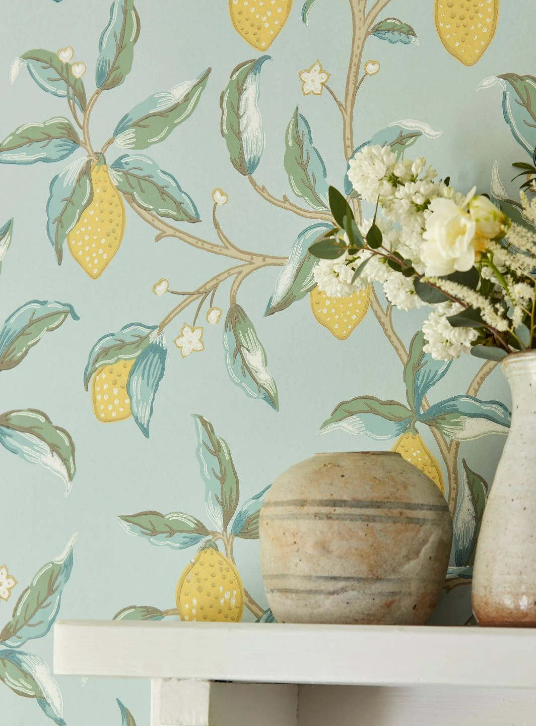 Tapete Lemon Tree Hellblaugrau 1 Tapete Lemon Tree Hellblaugrau