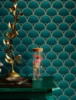 Tapete Moxie Blaugrün