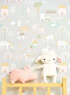 Tapete My Farm Weissgrau -ferm LIVING Verkäufe My Farm B 389322 2880x1440