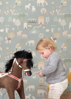 Tapete My Farm Zementgrau -ferm LIVING Verkäufe My Farm C 389321 2880x1440