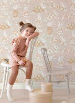 Tapete Rabbit Party Hellgraubeige -ferm LIVING Verkäufe Rabbit Party D 389391 2880x1440