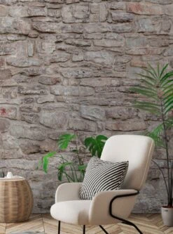 Wandbild Rustic Stones Hellgrau