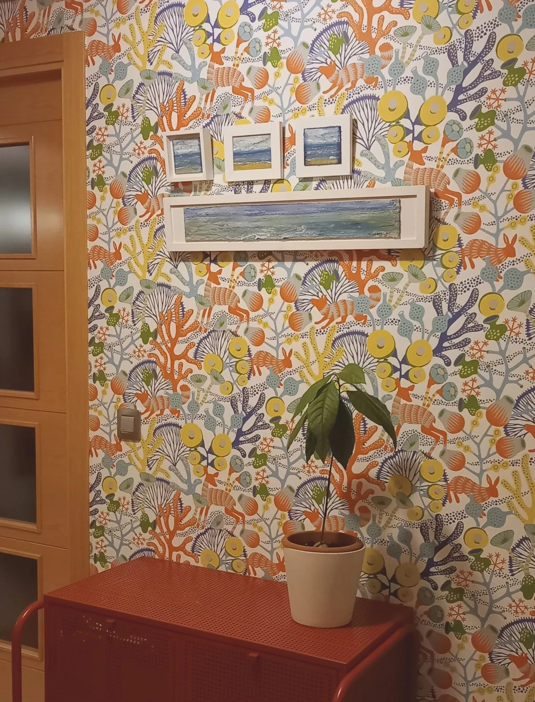 Tapete Serena Korallenrot 2 Tapete Serena Korallenrot – Bild 2