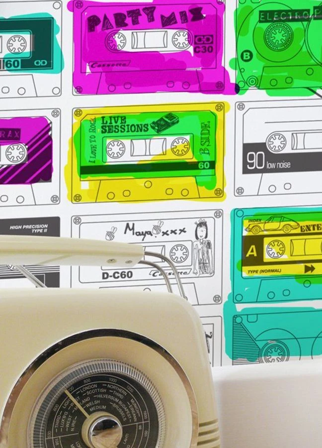 Tapete Stereo Nostalgia Weiss 1 Tapete Stereo Nostalgia Weiss