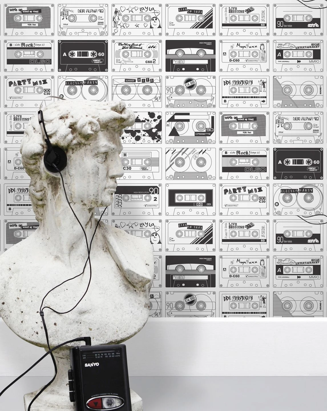 Tapete Stereo Nostalgia Weiss 4 Tapete Stereo Nostalgia Weiss – Bild 4