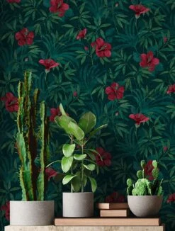 Tapete Tara Schwarzgrün