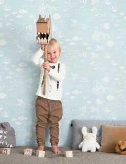 Tapete The Big Blue Pastelltürkis -ferm LIVING Verkäufe The Big Blue C 389161 2880x1440