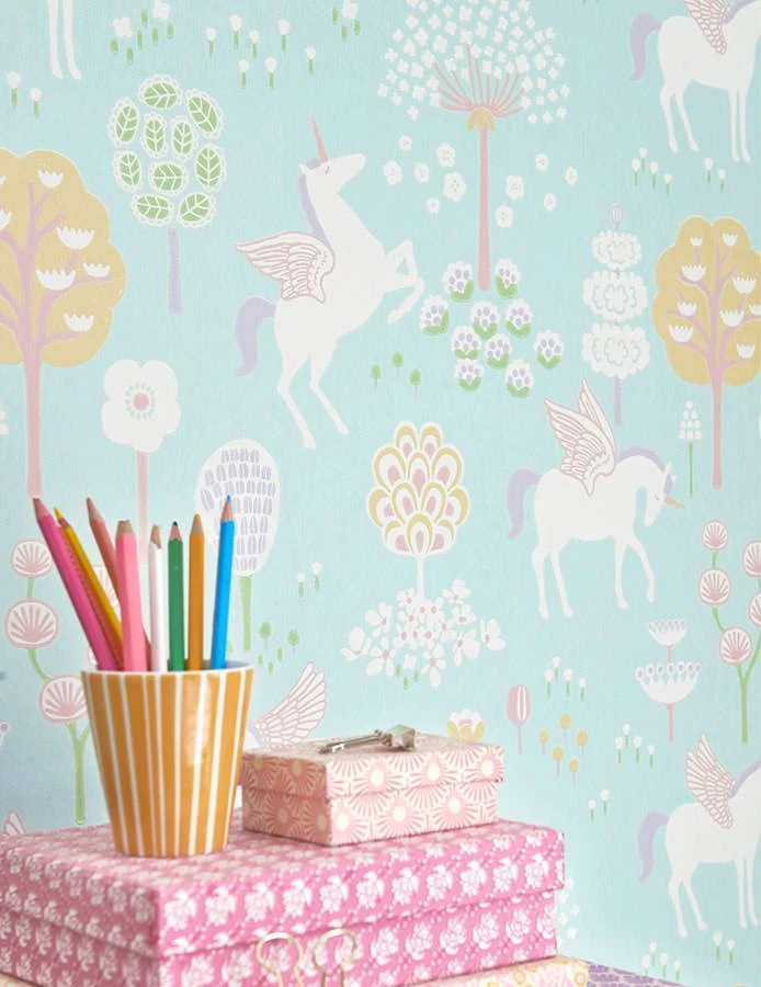 Tapete True Unicorns Hellgrün 1 Tapete True Unicorns Hellgrün