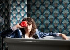 Tapete Tulip And Bird Graublau 9 Tapete Tulip And Bird Graublau -ferm LIVING Verkäufe Tulip and Bird F 463211 2880x1440