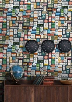 Tapete Vintage Air Travel Graublau 7 Tapete Vintage Air Travel Graublau -ferm LIVING Verkäufe Vintage air travel B 835252 2880x1440